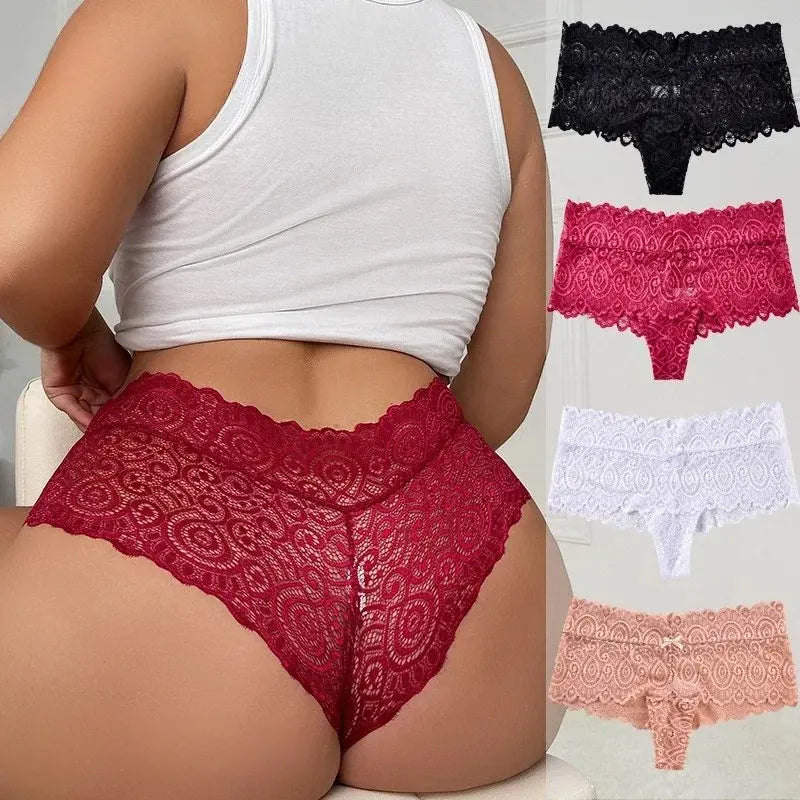 Calcinha Plus Size de Renda Cintura Alta - Online Plus