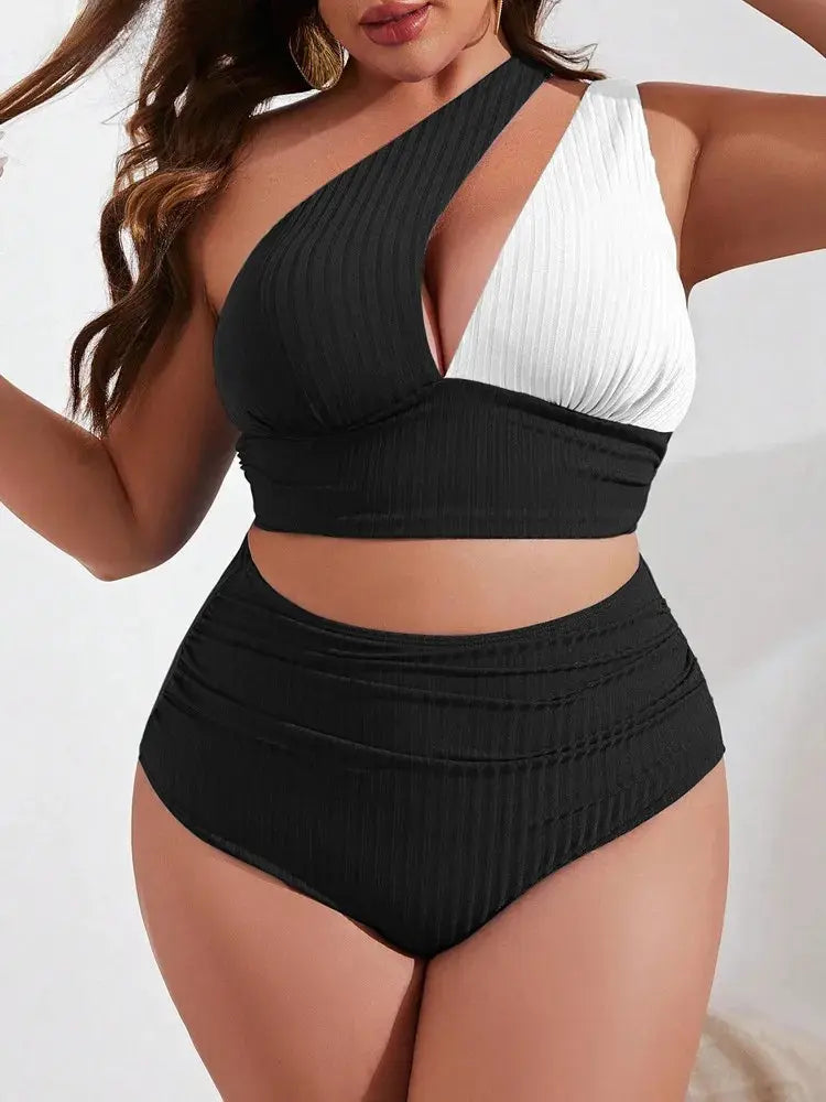 Conjunto Biquíni Plus Size Um Ombro Push up - Online Plus