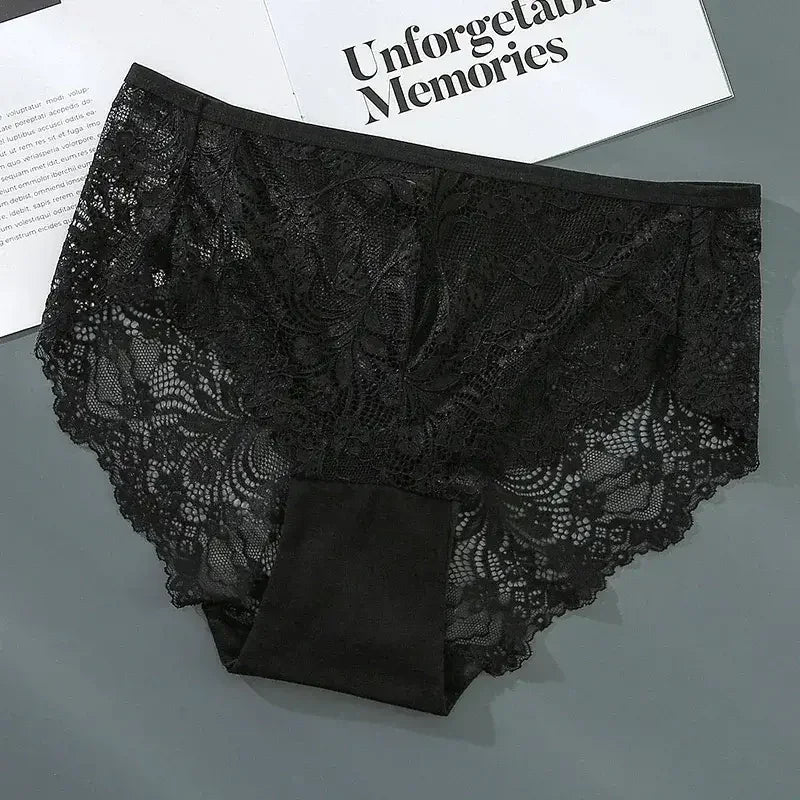 Sexy rendas cuecas femininas de cor sólida briefs respirável intimates lingerie calcinha feminina sem costura lingeries