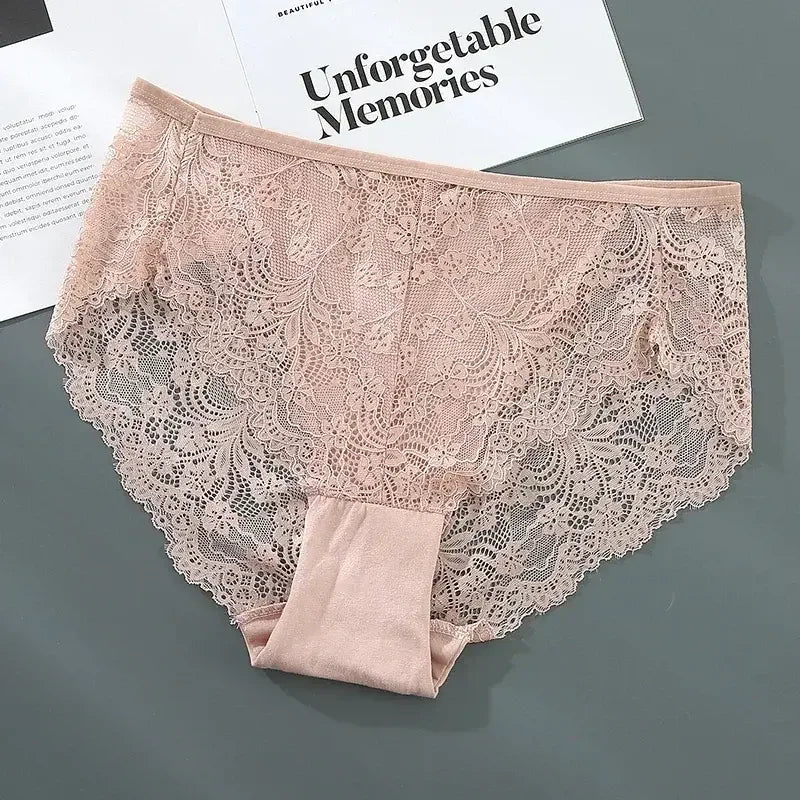 Sexy rendas cuecas femininas de cor sólida briefs respirável intimates lingerie calcinha feminina sem costura lingeries