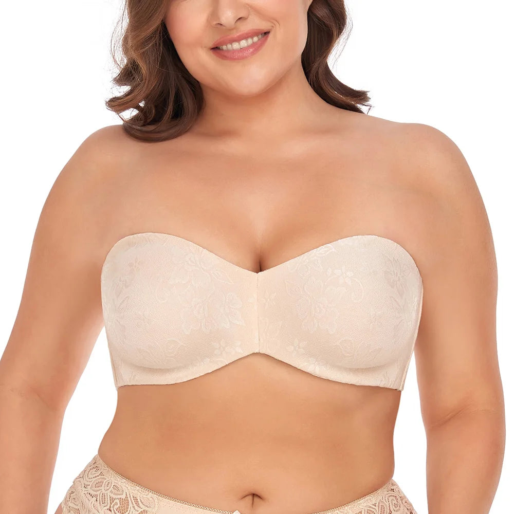 Sutiã Sem Alças Plus Size Push up - Conforto e Elegância