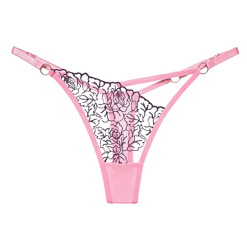 Calcinha String Renda Bordada Transparente