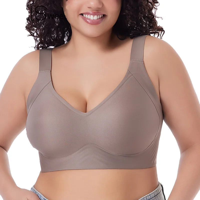 Fallsweet push up sutiã para mulher sem costura plus size sutiãs copo fino sem fio bralette sexy sutiã femme M-6XL