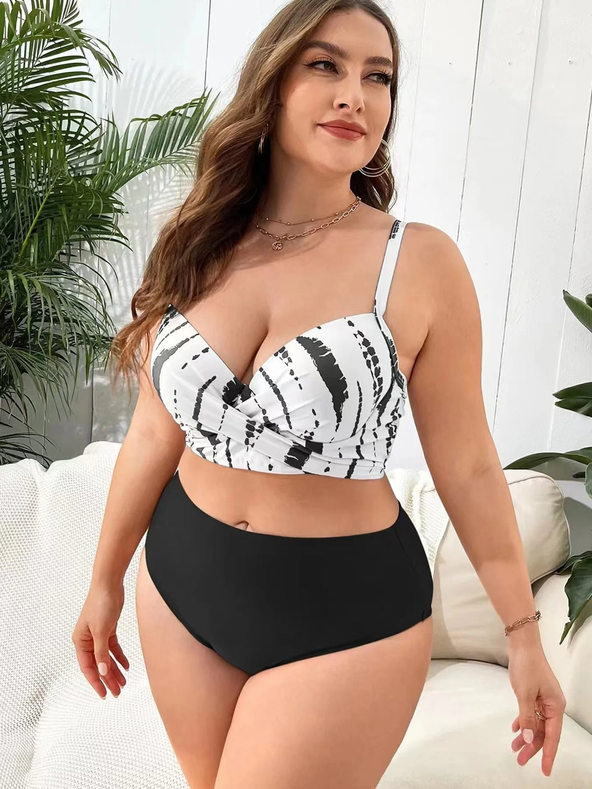 Fato de banho de malha feminino, conjunto sexy de biquíni, monokini, maiô tamanho grande, maiô de 3 peças, moda praia, moda praia, tamanho grande, 2024