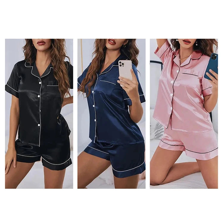 Pijama Casual Feminino de Cetim