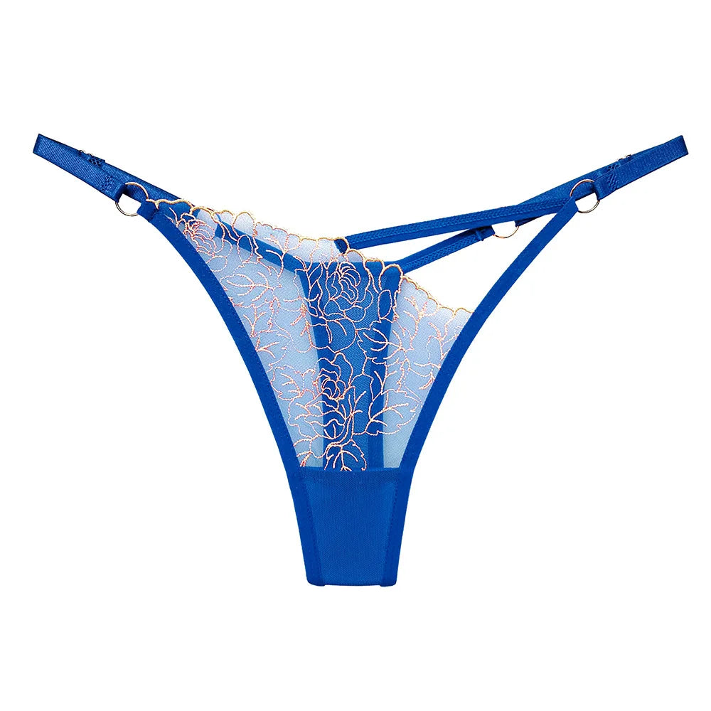 Calcinha String Renda Bordada Transparente